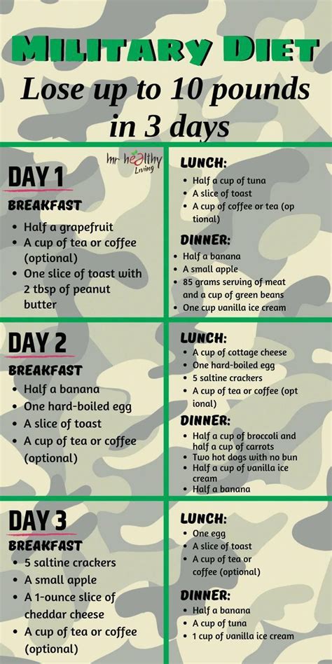 Printable 7 Day Military Diet